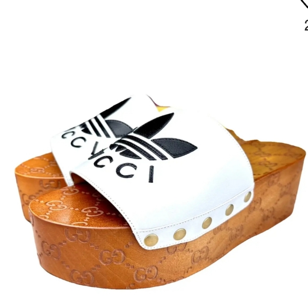 Gucci × Adidas Leather Mules / Clogs 39.5